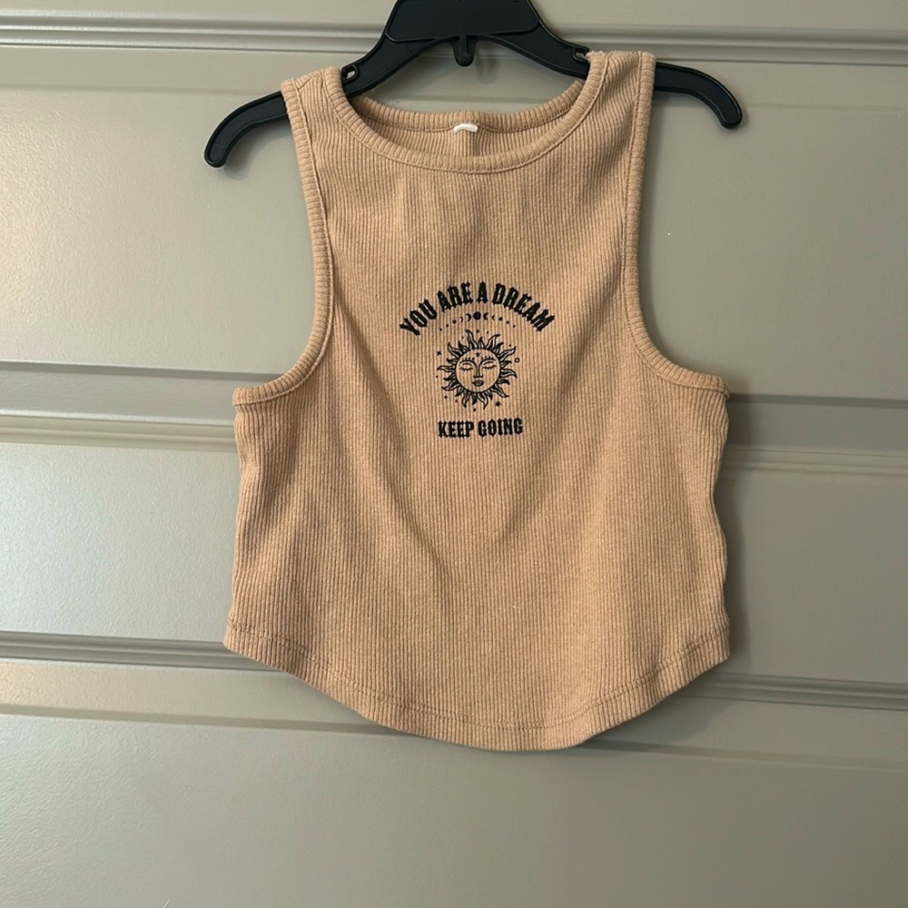 Beige tank top super cute perfect for summer I got it in Europe